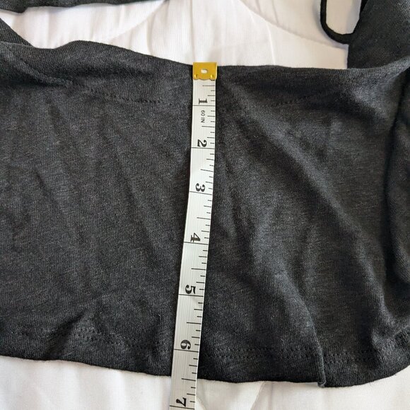 Free People Cropped Halter Tank Top XL Black Knit Linen-blend Long Weekend NWT - Picture 14 of 16